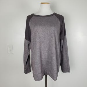 Lou & Grey double play tunic raglan sweatshirt grey large casual crewneck